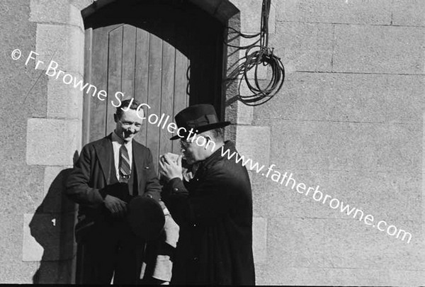 PADDY (SACRISTAN) & ROCHE AT VESTRY DOOR NEWBRIDGE VIEWS OF COLLEGE